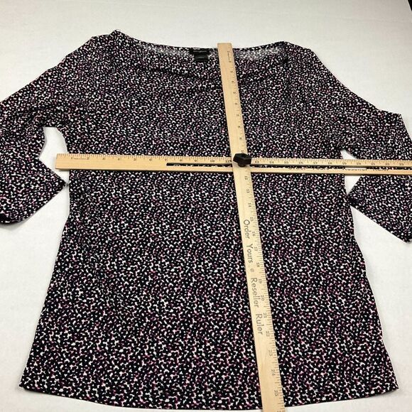 Ann Taylor Cowl Neck Blouse Printed Stretch Business Casual 3/4 Sleeve Top LARGE - Picture 6 of 11